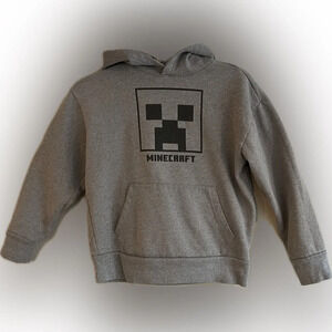 Old Navy Minecraft Grey Hoodie Sweatshirt, Unisex L (10-12)